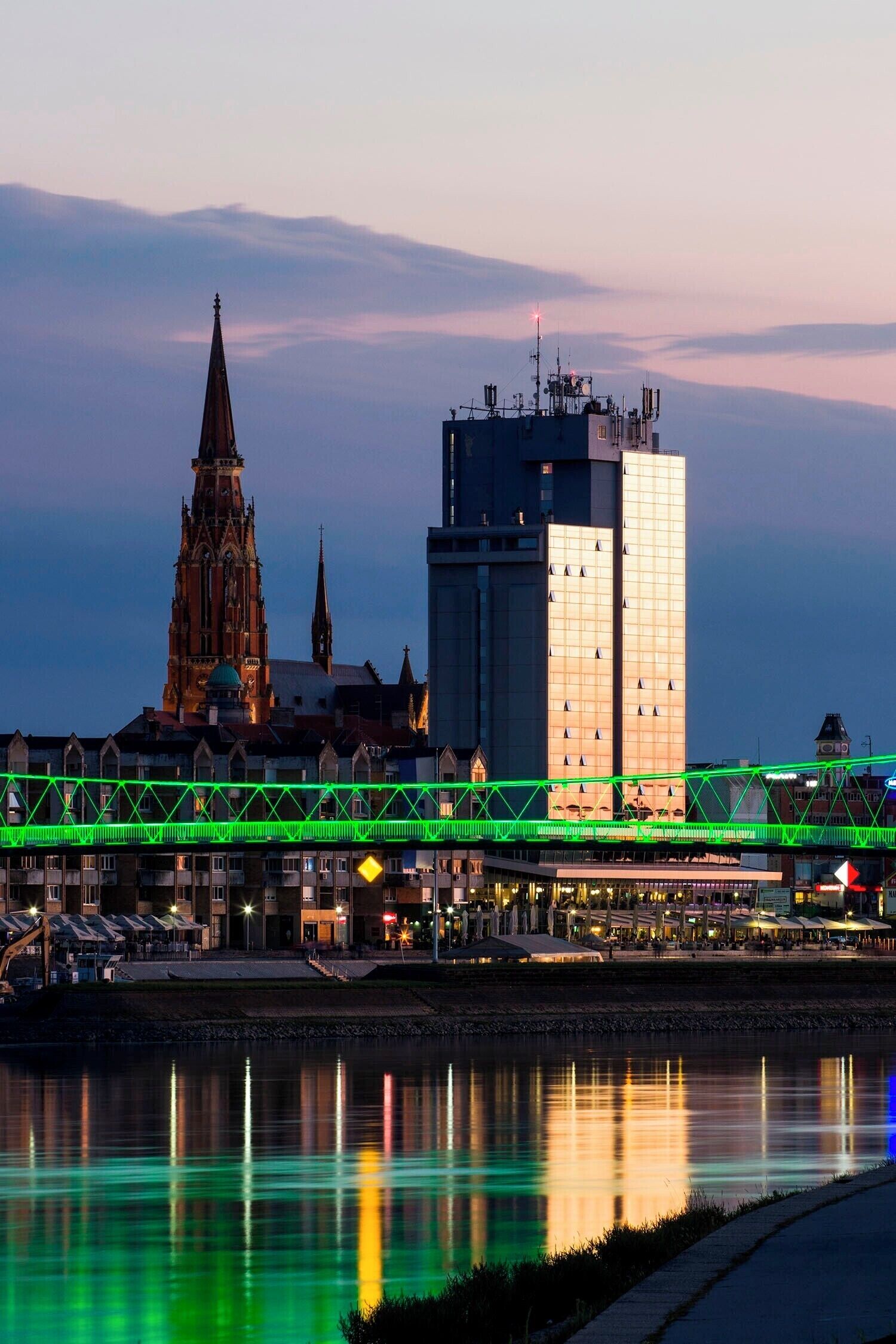View from promenade by river Drava
