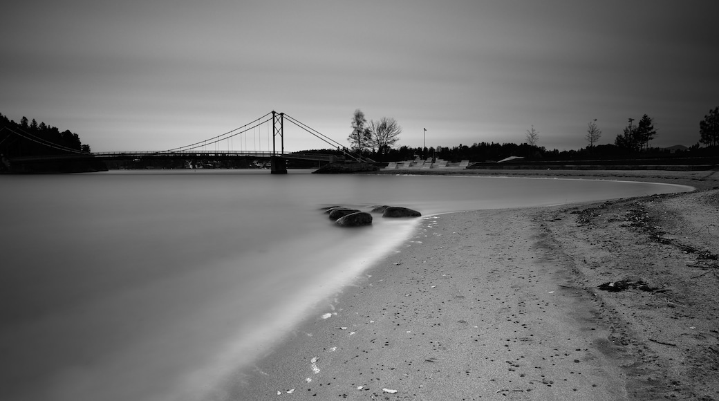 Black and white at Kadettangen, Sandvika, Norway. Long exposure of the oslo fjord.