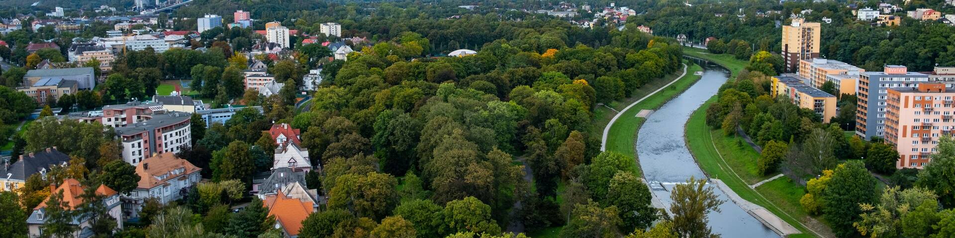 Top view to Ostrava city