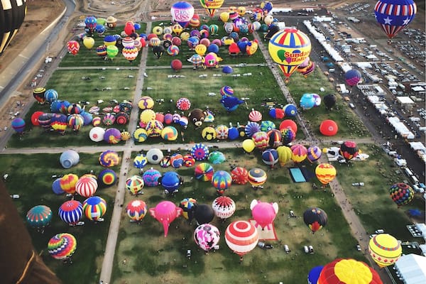 Lifting off at the 2014 Albuquerque International Balloon Fiesta. Great experience.