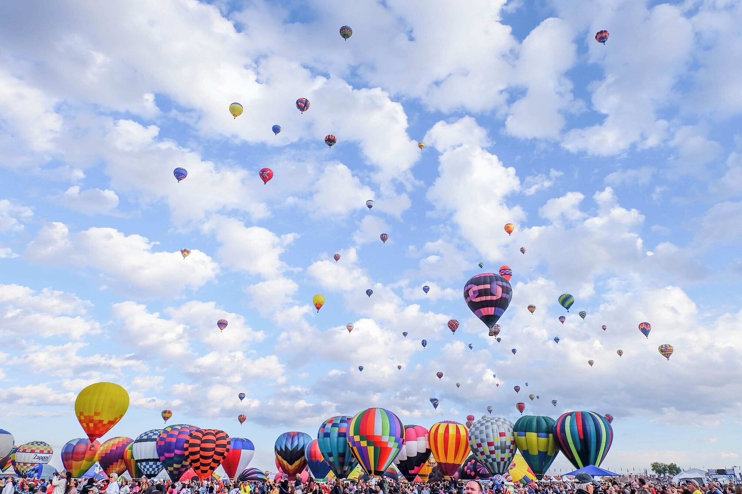 The mass ascension ceremonies at the Albuquerque International Balloon Fiesta! 