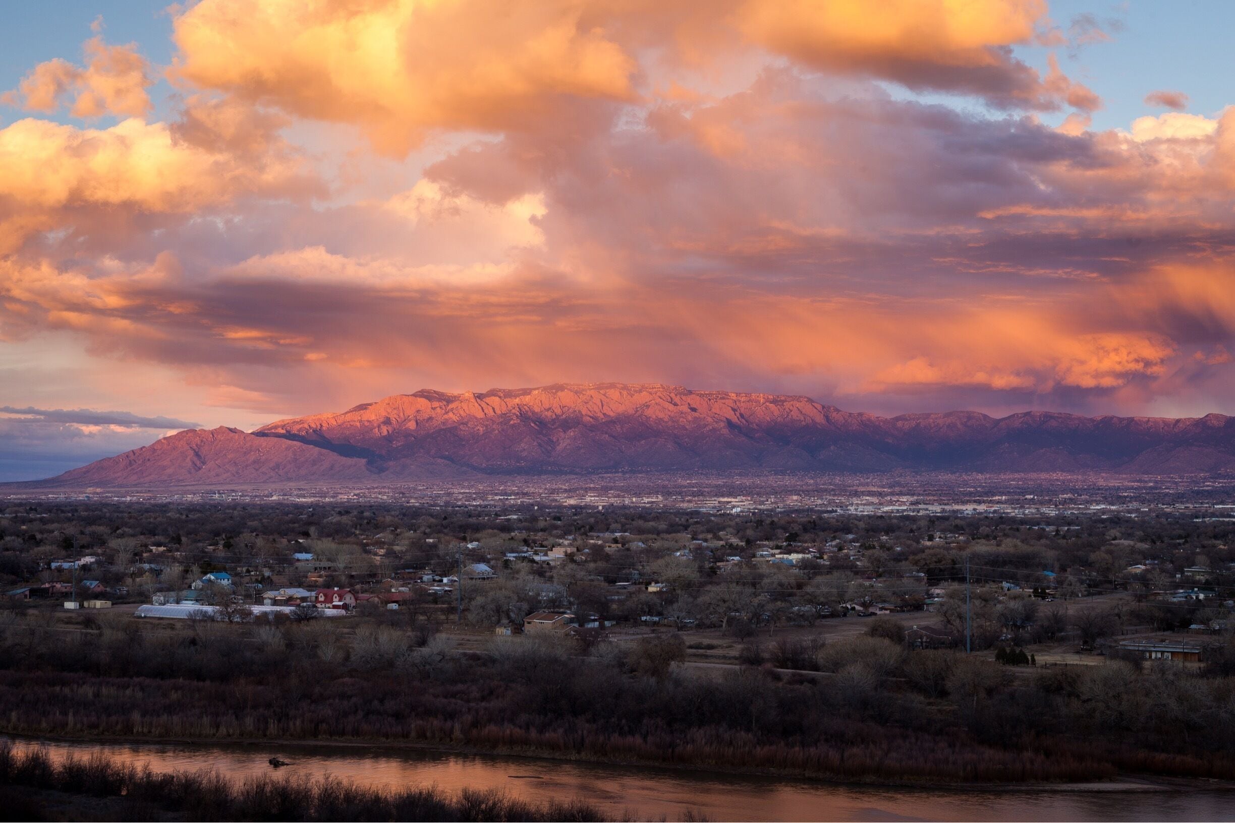 Great place overlooking the Rio Grande River with the Sandia Mountains in the background. 