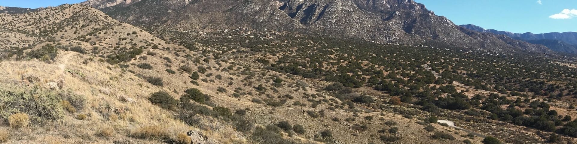 Taken from the hill on the left, right after the first cattle guard. Right off of tramway. Bad cell phone photo.