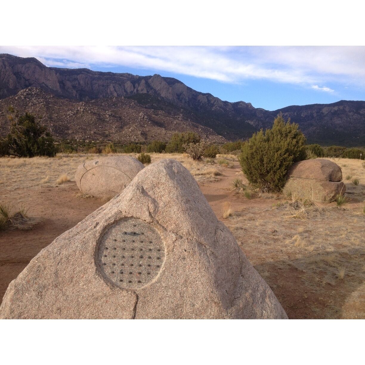 Philip B. Tollefsrud Memorial in the Sandia Mtn foothills is an artistic entrance to the hiking trails that lay beyond this picnic area with amazing views.