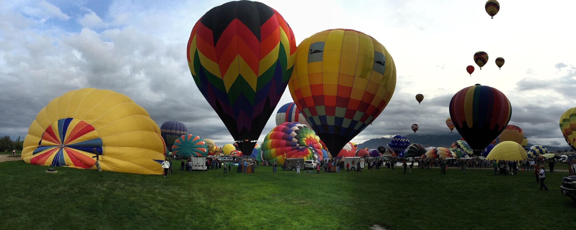 One of the best weekend vacations I've ever spent was in Albuquerque, New Mexico at the International Balloon Festival!  You can walk among the balloons and watch them "wake" and rise.  What a joy!
