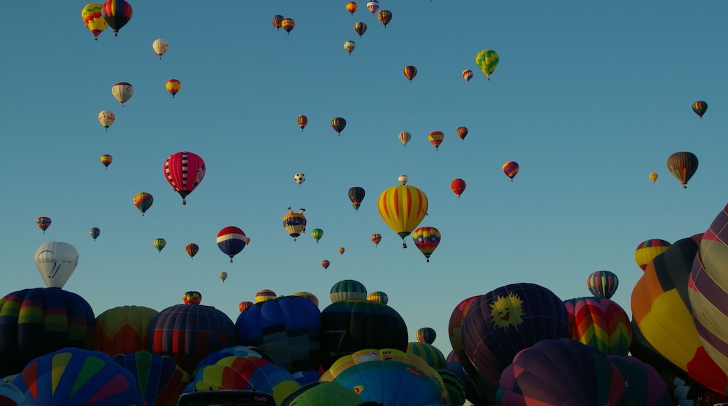 Mass Ascension. All the balloons at the festival are airborne at the same time.