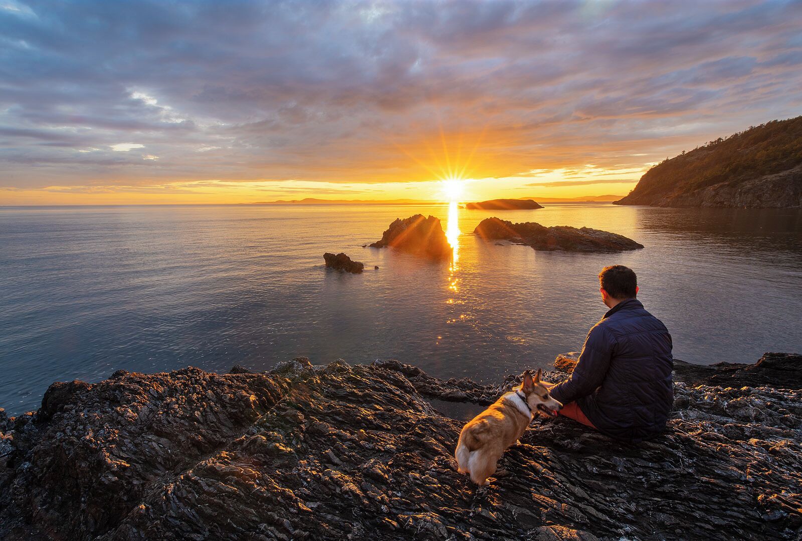 Sunset at Rosario Beach.