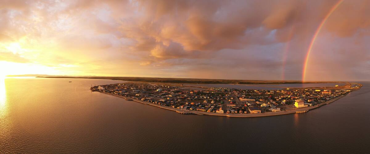 Storm Creates Rainbow Over the Northwest Arctic Borough of Kotzebue Alaska