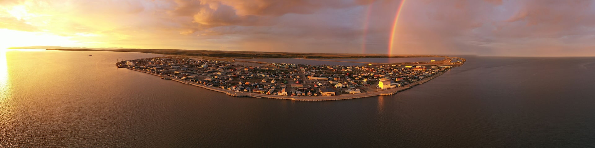 Storm Creates Rainbow Over the Northwest Arctic Borough of Kotzebue Alaska