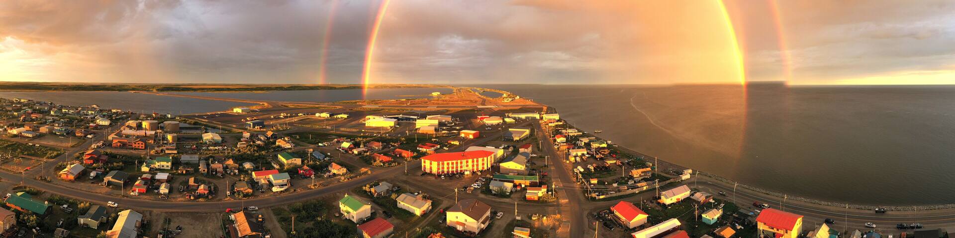 Storm Creates Rainbow Over the Northwest Arctic Borough of Kotzebue Alaska