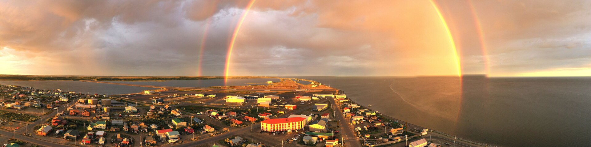 Storm Creates Rainbow Over the Northwest Arctic Borough of Kotzebue Alaska