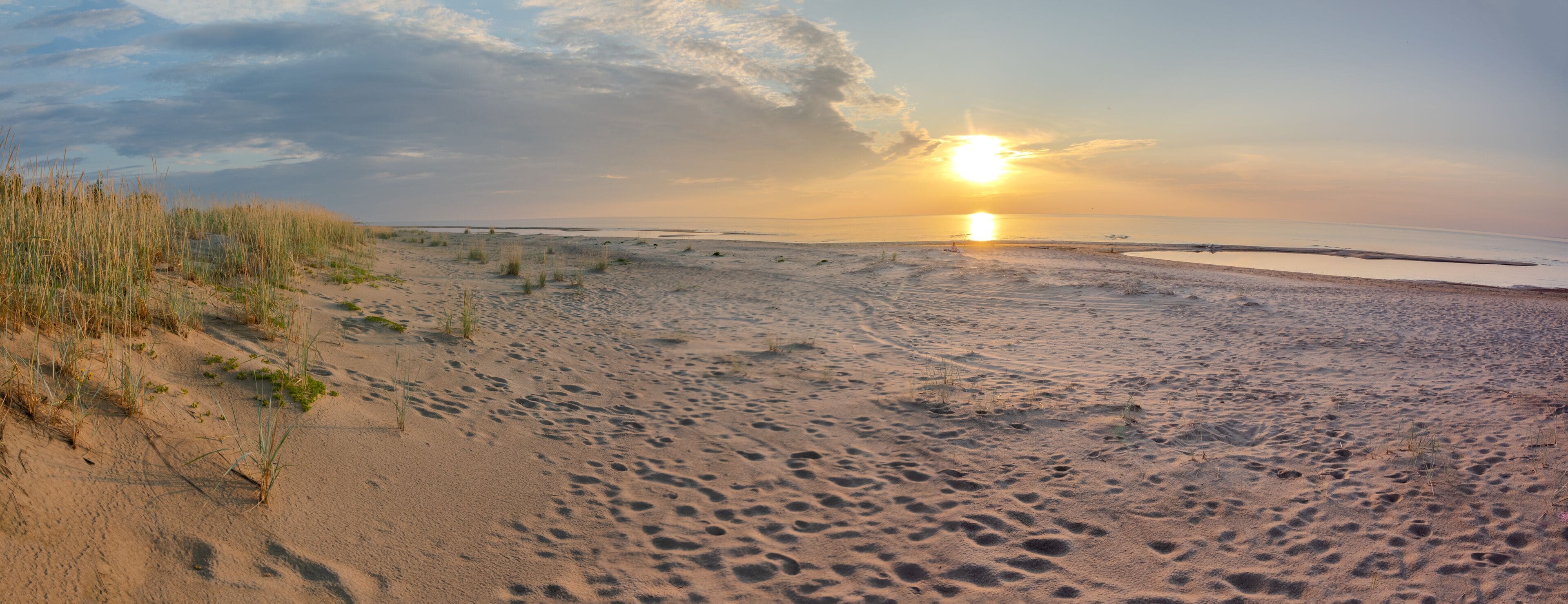 A long sand beach in Siikajoki, Finland