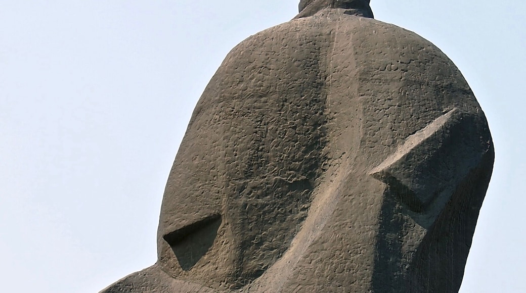 Soviet era Lenin statue (from an unusual angle) at Lenin Square, Novosibirsk, Russia.