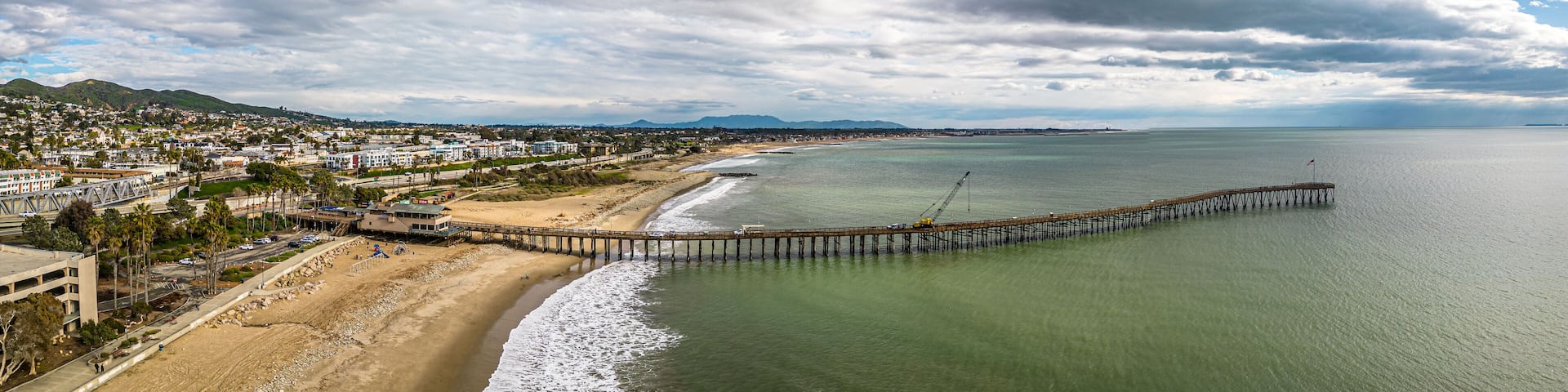 Ventura California. Beach Pier. Aerial scenic Panorama