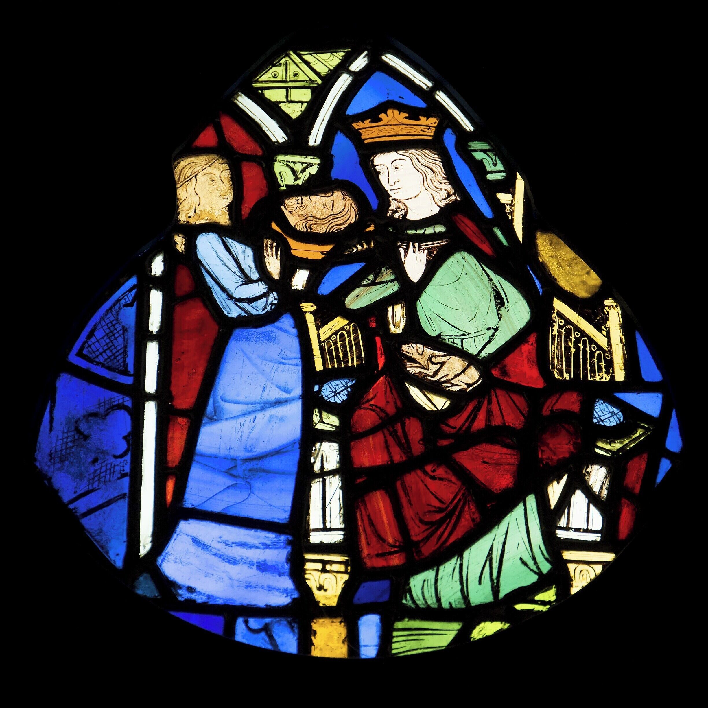 The museum houses a decent collection of glass from Sainte-Chapelle.  The glass was removed during 19th-century renovations and never returned.  The scene pictured here is Salome with the head of John the Baptist.