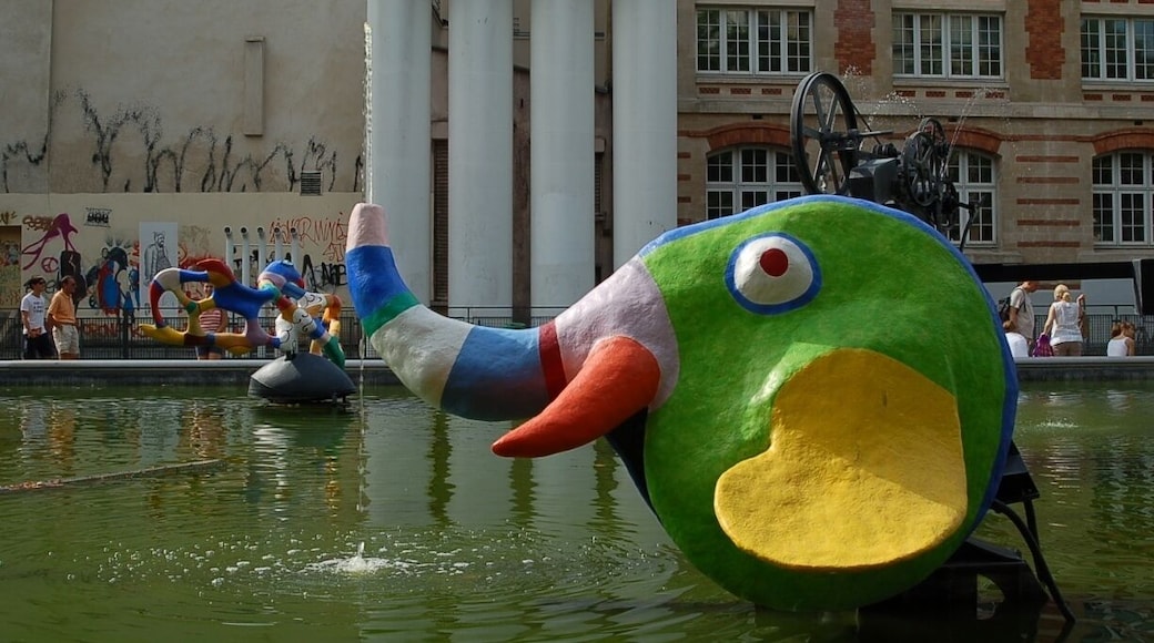 Tucked in next to Centre Pompidou, Stravinsky Fountain is whimsical and fun. In the summertime it's surrounded by people sitting in cafes and crowds watching buskers. #paris #france #europe #food http://www.acooknotmad.com/2011/09/city-of-lights.html