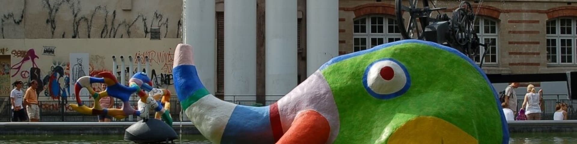 Tucked in next to Centre Pompidou, Stravinsky Fountain is whimsical and fun. In the summertime it's surrounded by people sitting in cafes and crowds watching buskers. #paris #france #europe #food http://www.acooknotmad.com/2011/09/city-of-lights.html
