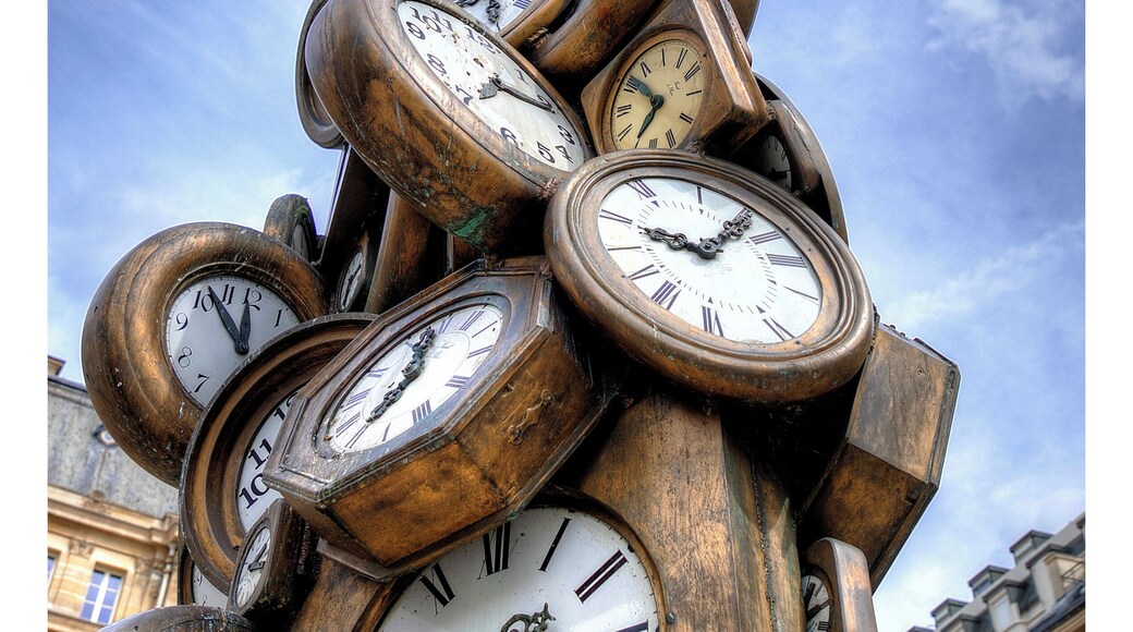 the clock sculpture at the station square is quite provocative