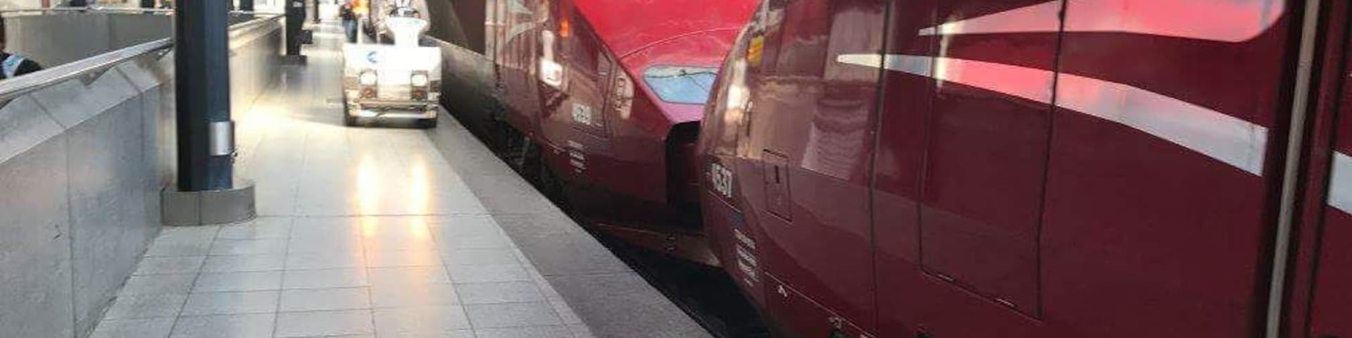 Paris is the city of #love bcoz even the trains in Paris kiss each other!!!
The #Thalys luxurious and comfortable train is also in love! #Red! ❤