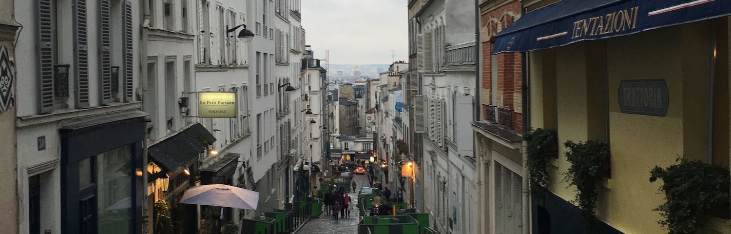 Montmartre is a large hill in Paris's 18th arrondissement. It is 130 m high and gives its name to the surrounding district, part of the Right Bank in the northern section of the city. Beautiful place walk all the way to the top to Sacre-Coeur which gives you a fabulous view of Paris.