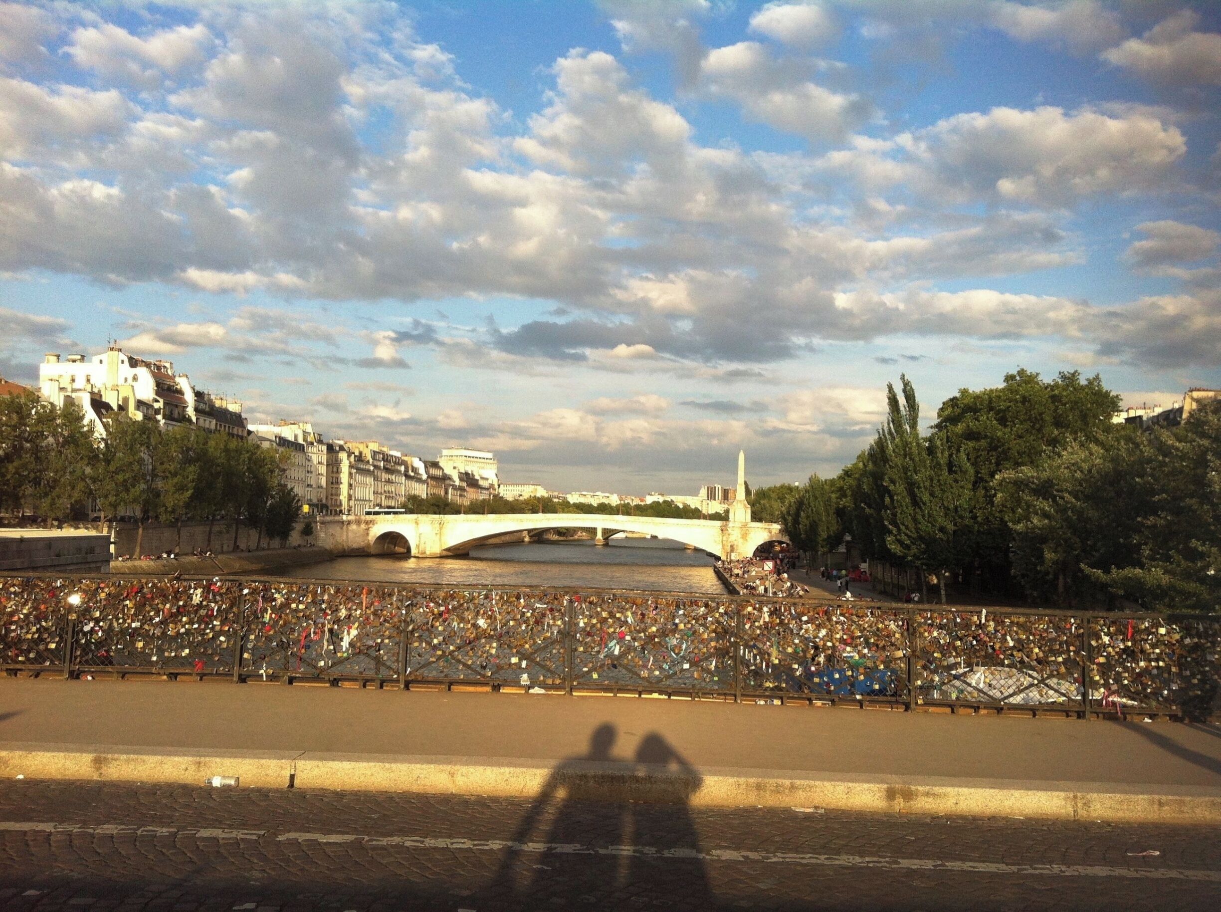In Paris overlooking the Canal while on the most famous bridge.