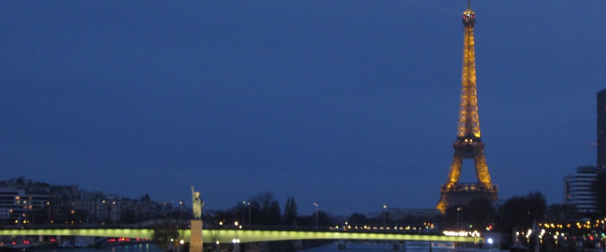 Of the many sights of Paris - The Seine, Statue of Liberty, and Eiffel Tower.
-2015