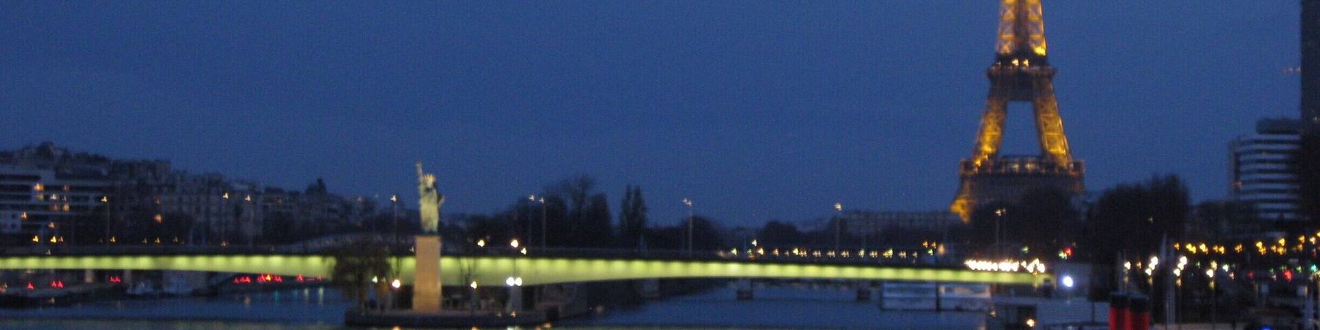 Of the many sights of Paris - The Seine, Statue of Liberty, and Eiffel Tower.
-2015