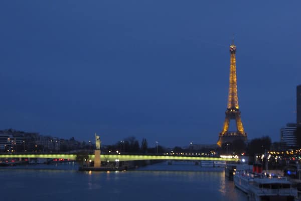 Of the many sights of Paris - The Seine, Statue of Liberty, and Eiffel Tower.
-2015