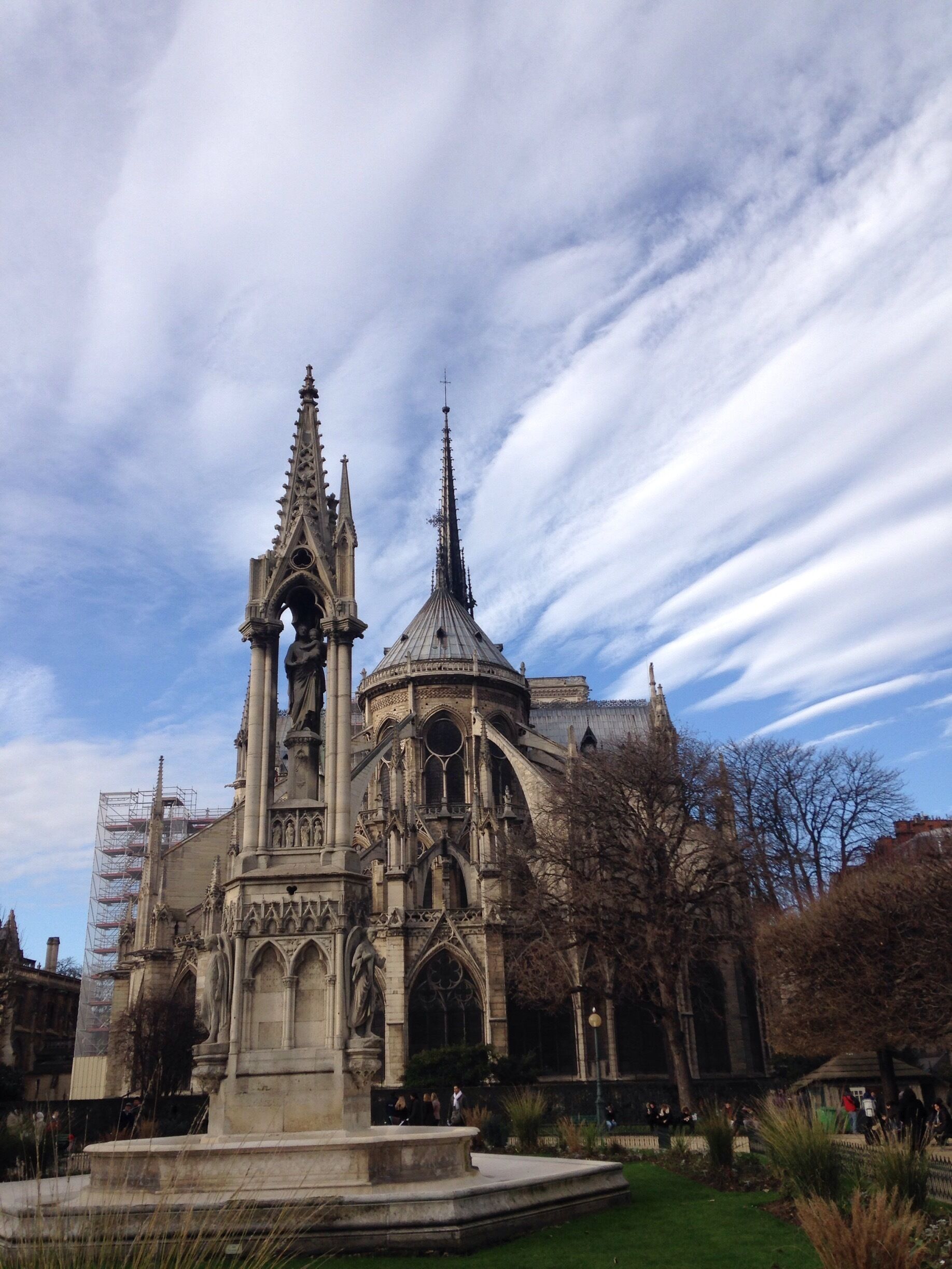 The back of Notre Dame Cathedral 