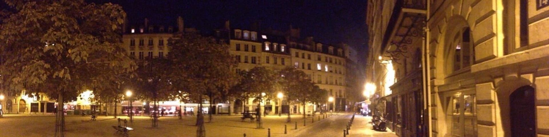 Place Dauphine at night. So quiet...