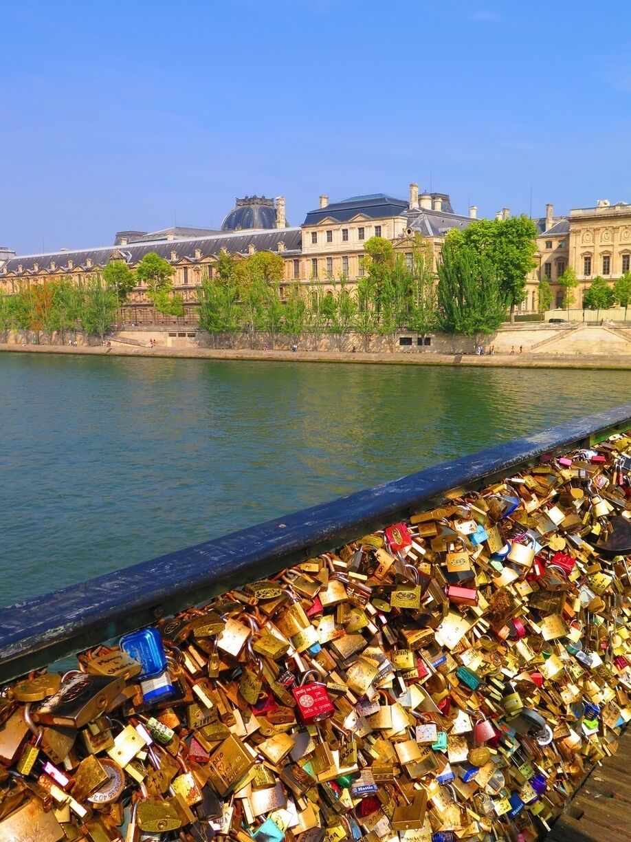 The bridges in Paris are covered with love locks