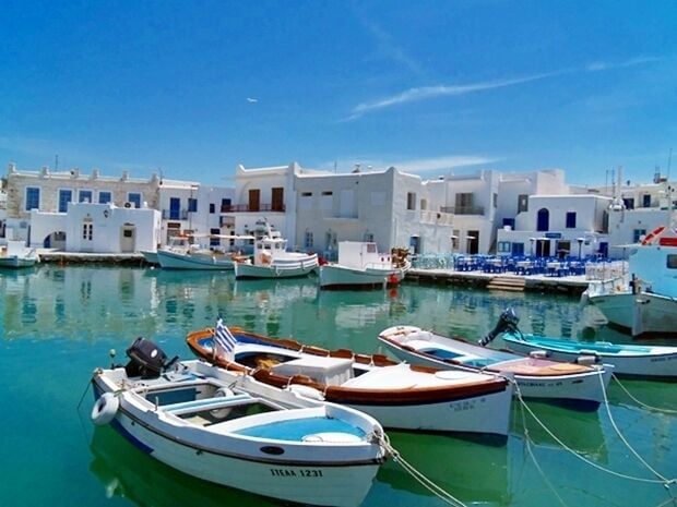 Naoussa, Paros island, Cyclades, Greece
The Cycladic figure will delight you! Walk along the harbor, enjoy the beautiful views, and take lots of pictures! 