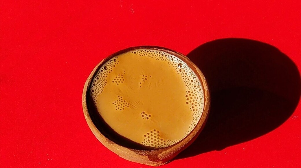 On way from Patna to Gaya. Tea cup kept on table at a local stall on highway. #Red