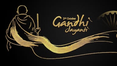 2nd october mahatma gandhi jayanti golden hindi design poster
