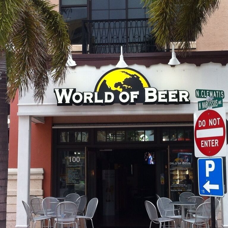 Clematis World of Beer in West Palm Beach has local happy hour, drink, food and live music.