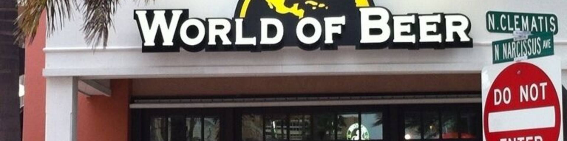 Clematis World of Beer in West Palm Beach has local happy hour, drink, food and live music.