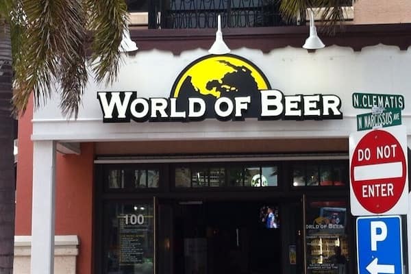 Clematis World of Beer in West Palm Beach has local happy hour, drink, food and live music.