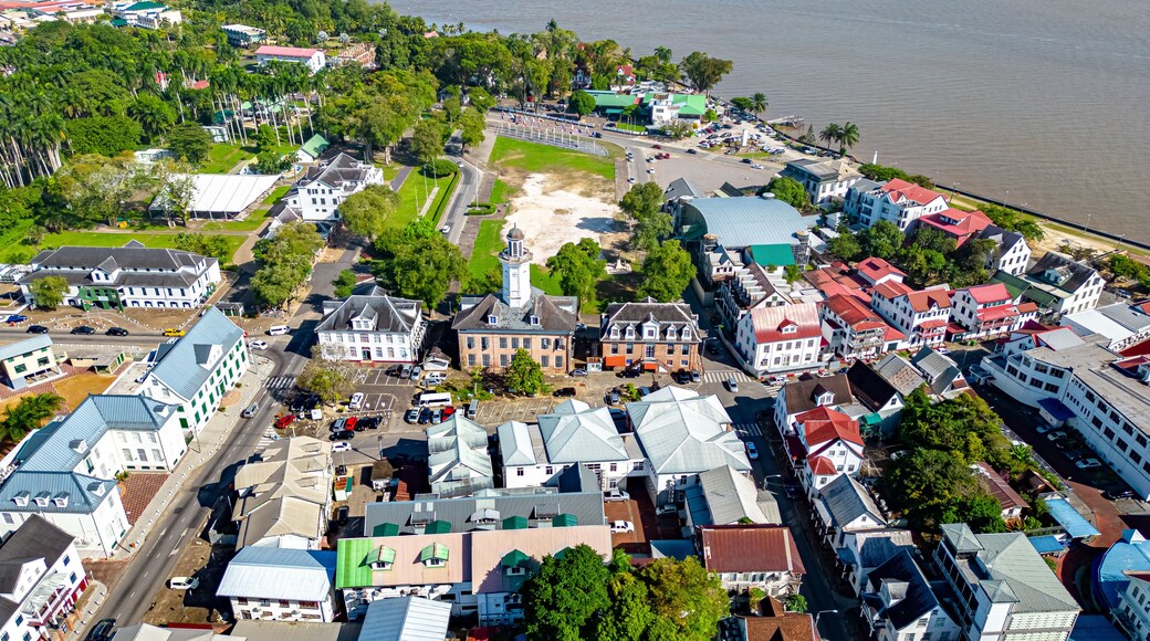Paramaribo independence square from drone