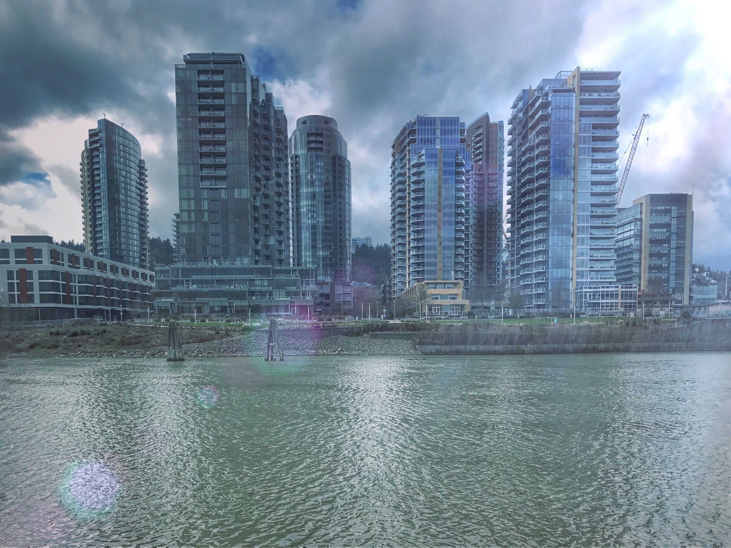 The view from our Champagne Brunch River Cruise on the Spirit of Portland. There was a break in the rain so we had a few moments to enjoy the outer deck. #portland #stunningstructures