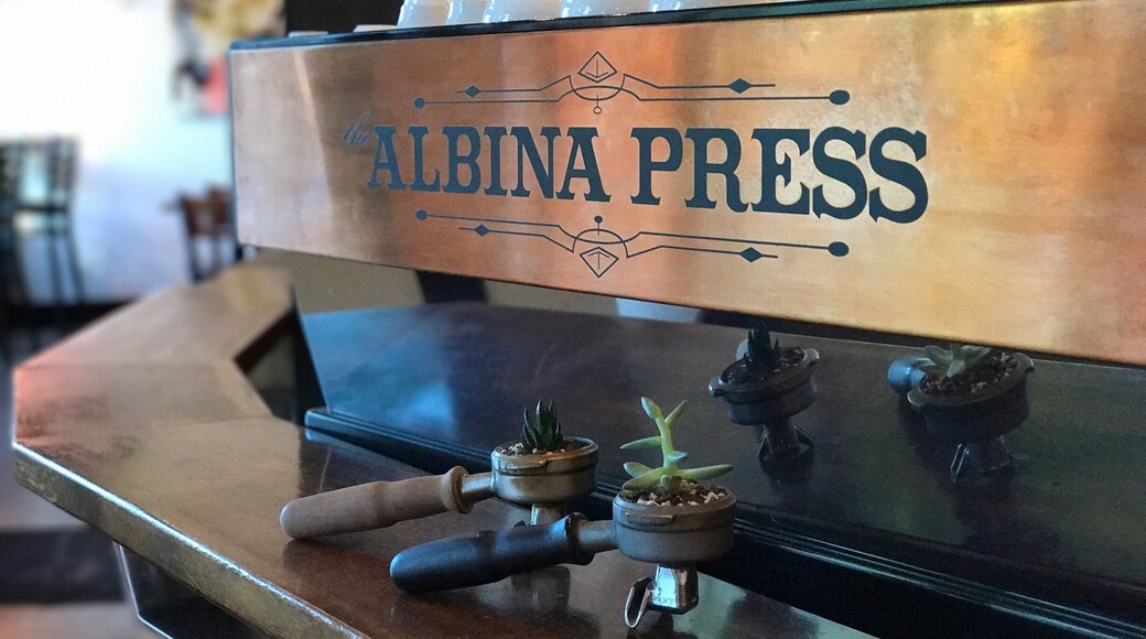 Great little coffee shop. The espresso tamper with a small succulent made for a fantastic photo