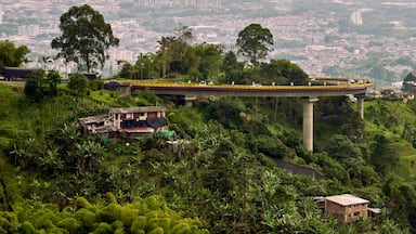 Architectural marvel: The helical bridge in Pereira, Colombia. Panoramic View