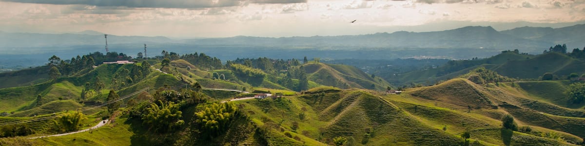 Panorama in the coffee triangle region of Colombia