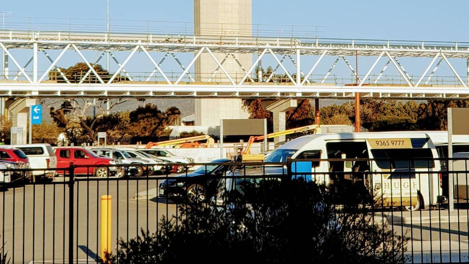 Air traffic control tower on a clear winters day