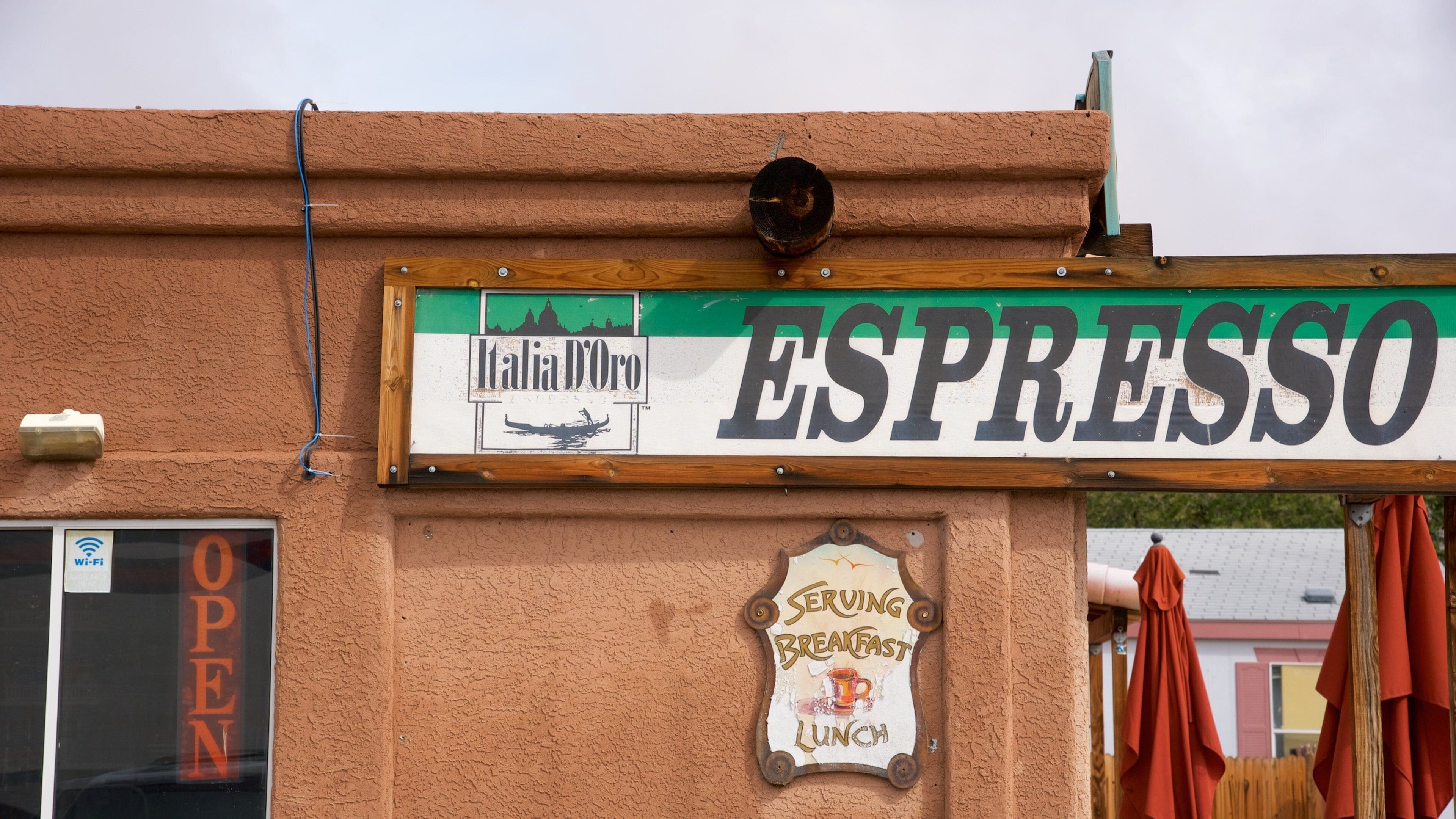 Page showing signage