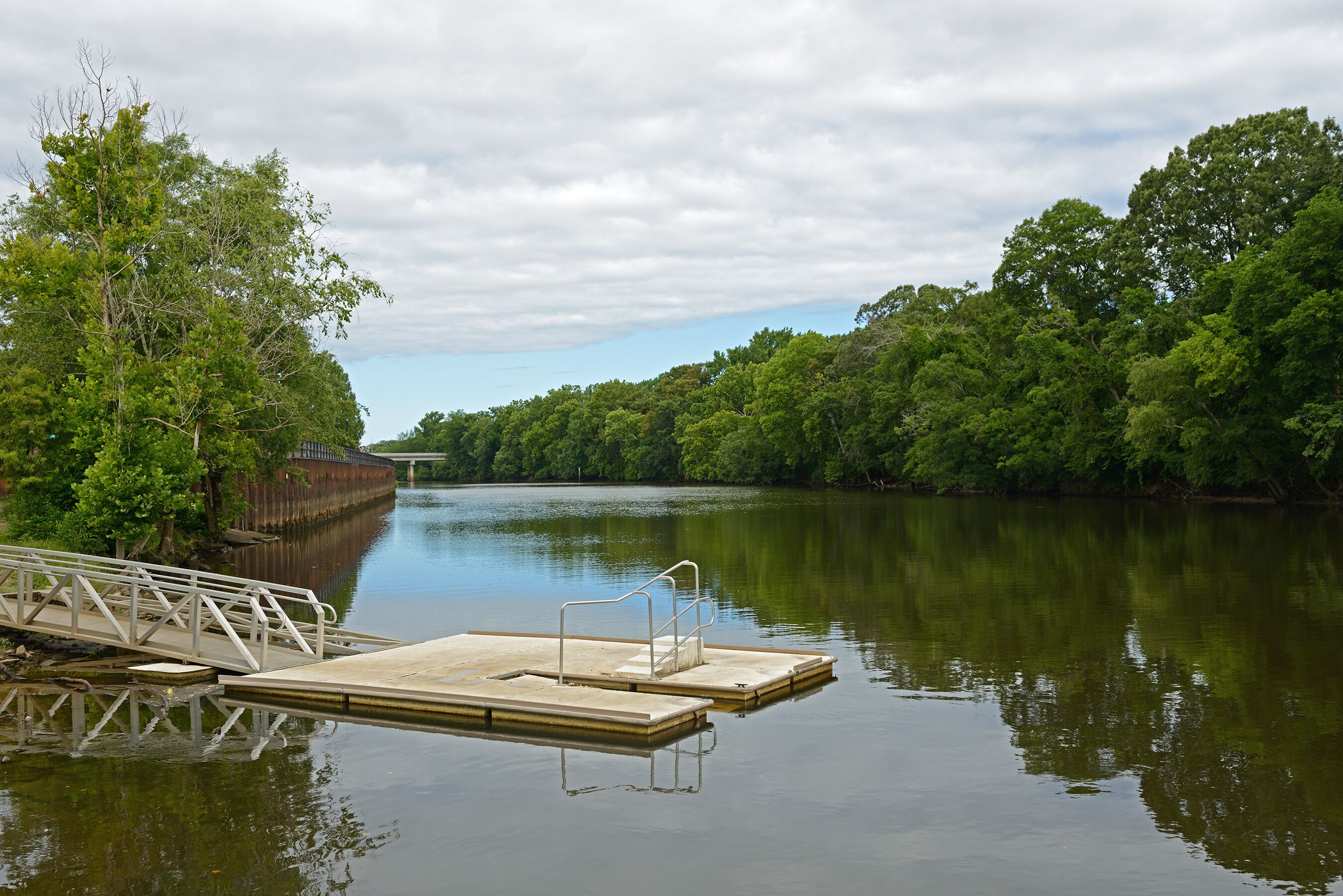 Tar River pier in Greenville, North Carolina.United States