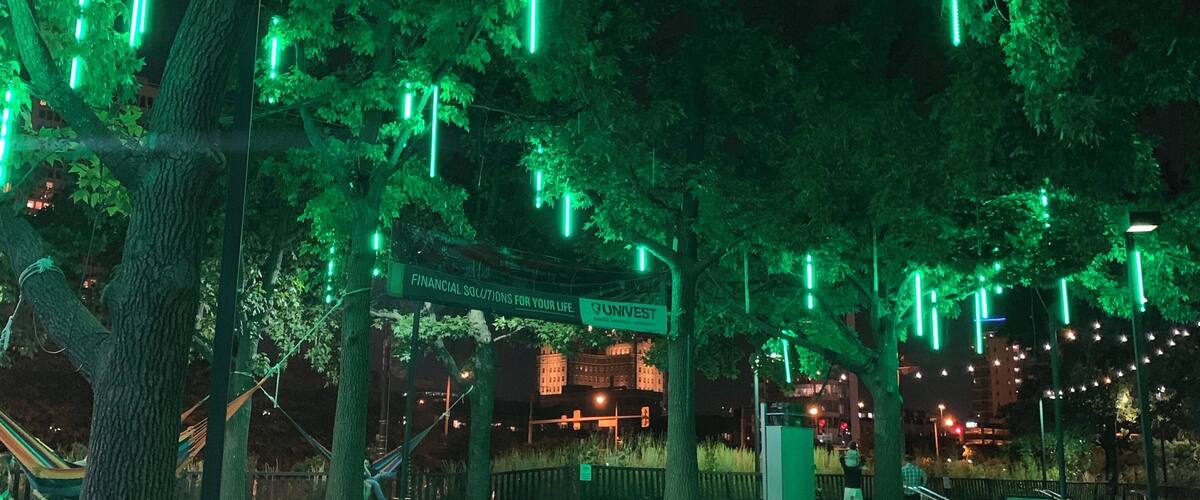 Nice relaxing park with hammocks and boardwalk