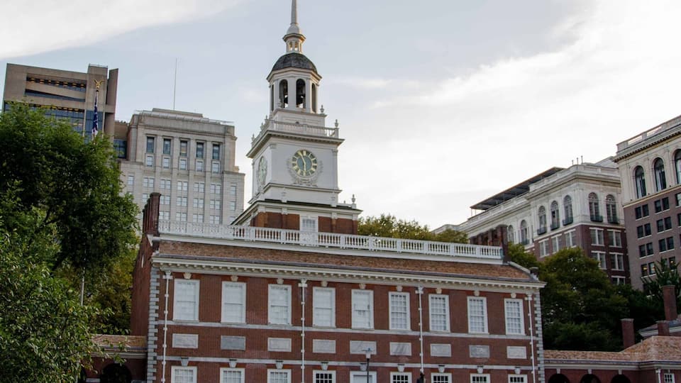 Independence Hall in Independence National Historical Park. Confirmed as UNESCO cultural site in 1979.