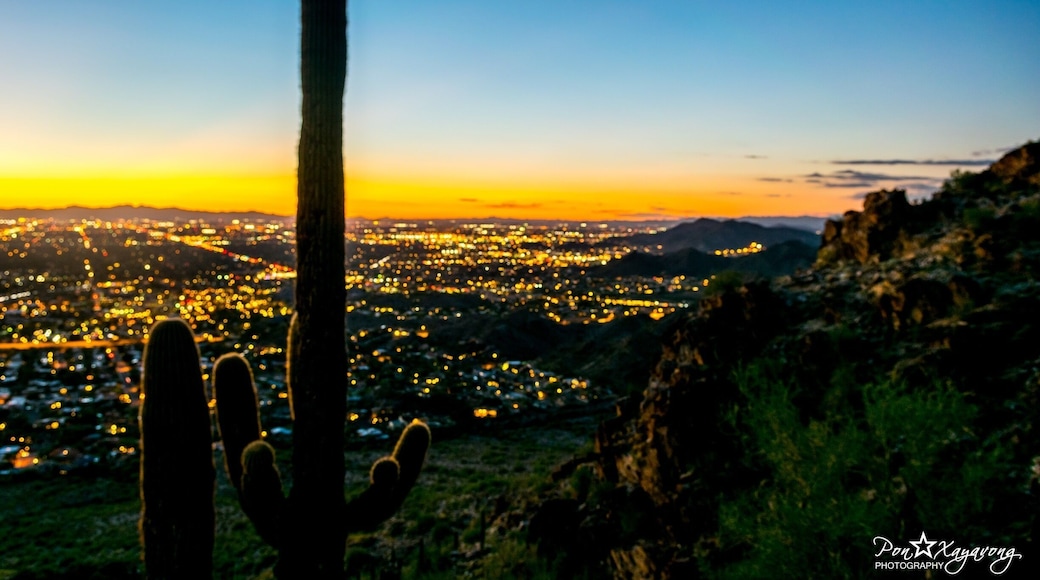 Sunset over Phoenix, Arizona. The view you get when u started to hike the Piestewa peak foothills hike to the summit.