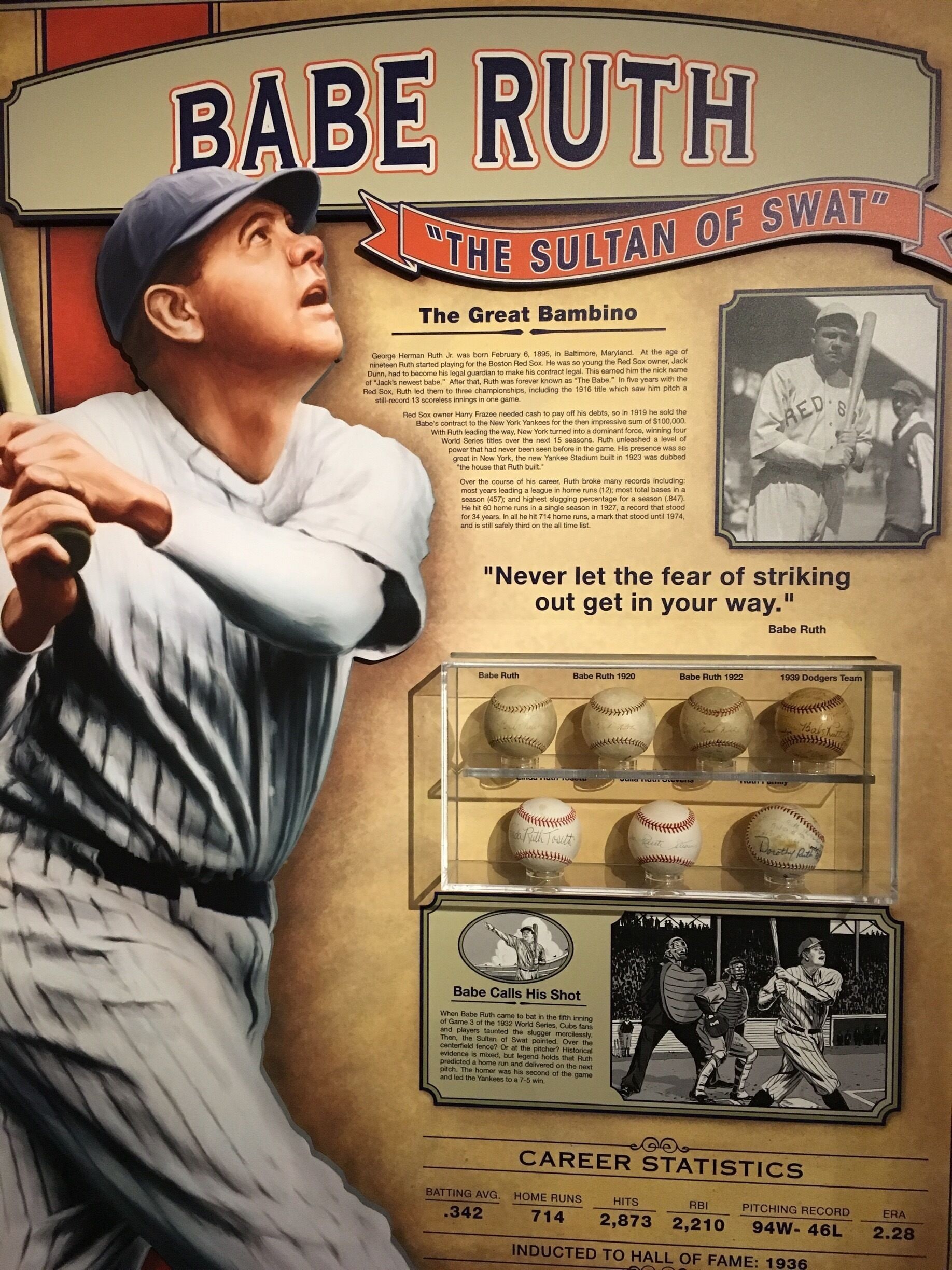 Aviation history was made in St. Petersburg    On January 1, 1914 when the first commercial airline took off from St. Petersburg and landed to a crowd of over 3000 in Tampa.
Tony Jannus flew the Benoist watercraft 25 minutes to Tampa. A replica of the Benoist that was flown on 75th anniversary hangs from the ceiling. Me. Janus was killed 1916 in Germany while teaching two pilots. The Tony Jannus award is given out every year to recognize the most outstanding person in commercial aviation.
The Museum also has Schader's Little Cooperstown, the world largest collection of autographed baseballs that is in the Guinness Book of Worlds Records at more 5000.