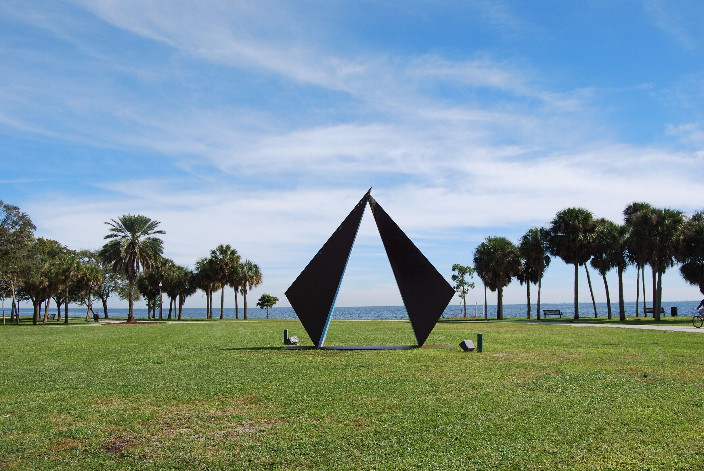 St. Petersburg has multiple miles of bay-side biking and walking trails. There is also parks with sculptures like this one, playgrounds, basketball courts, and even a public swimming pool. We had such a blast riding bikes along the water! 